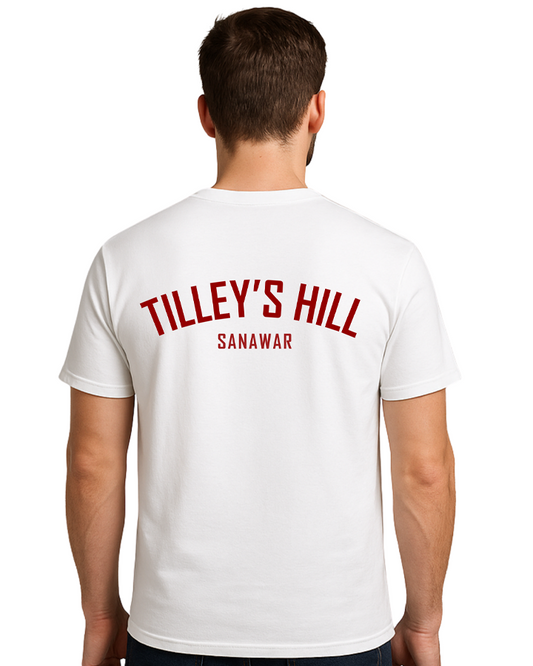 Men’s White Printed T-Shirt - Tilley’s Hill